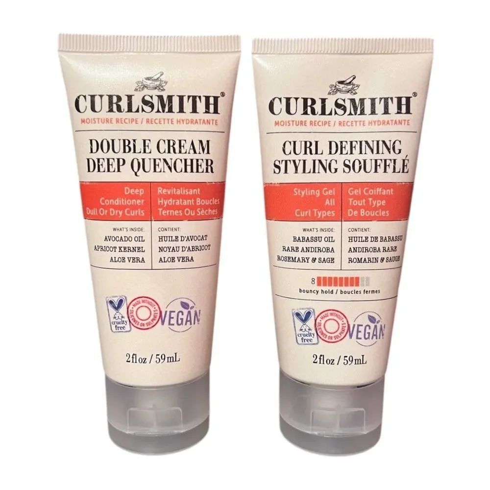 Curlsmith Set Of Double Cream Deep Quencher & Curl Defining Styling Soufflé